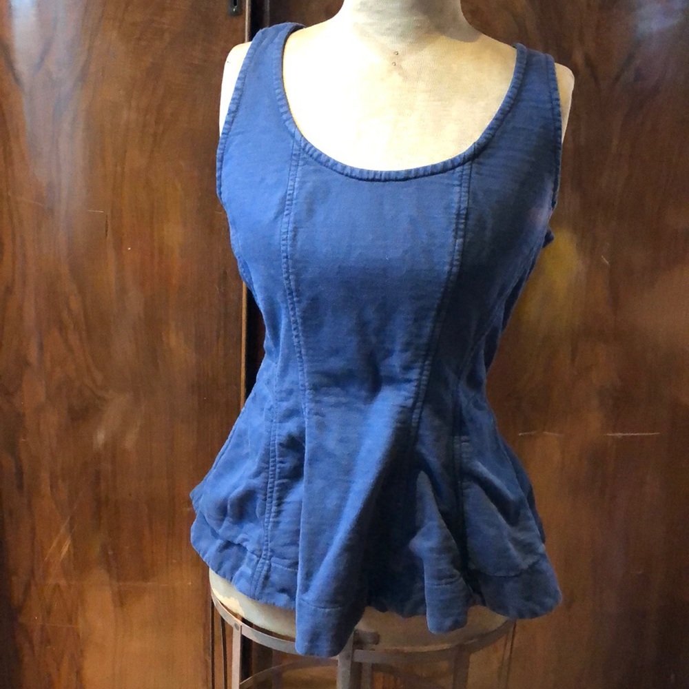 Prairie Underground navy peplum flare top